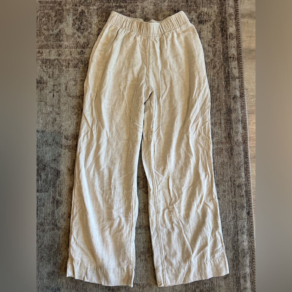 Abercrombie & Fitch Cream Wide-Leg Pants